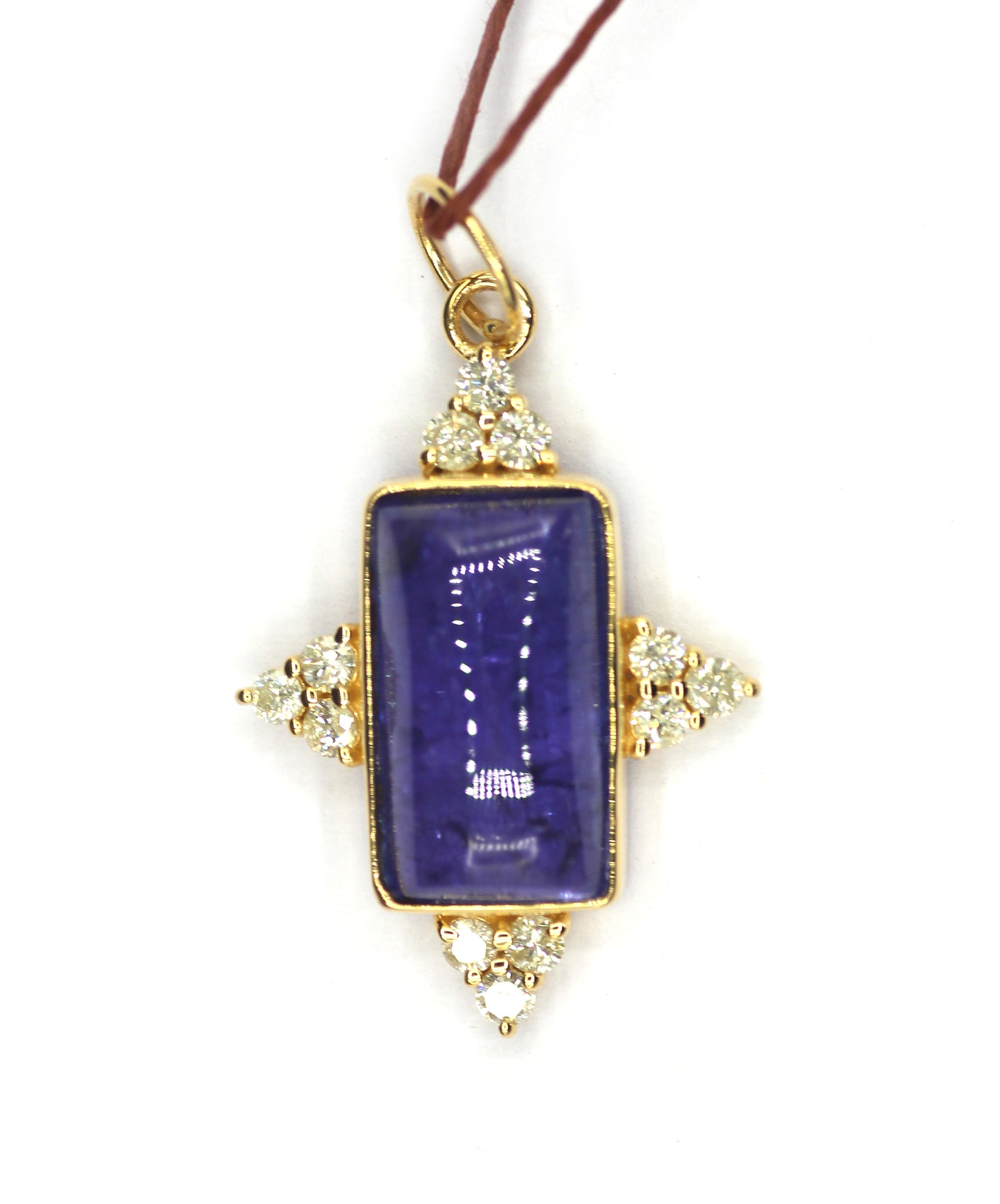 Tanzanite 14k Solid Gold Diamond Pendant