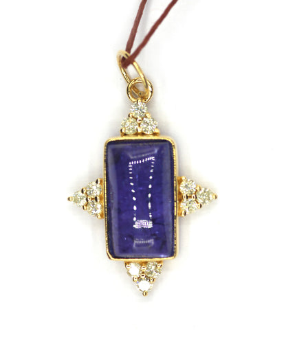 Tanzanite 14k Solid Gold Diamond Pendant