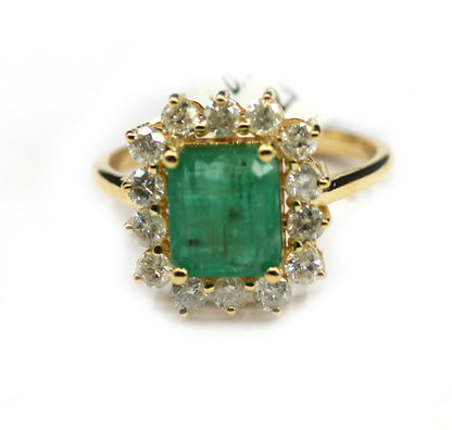 Emerald 14k Solid Gold Diamond Rings