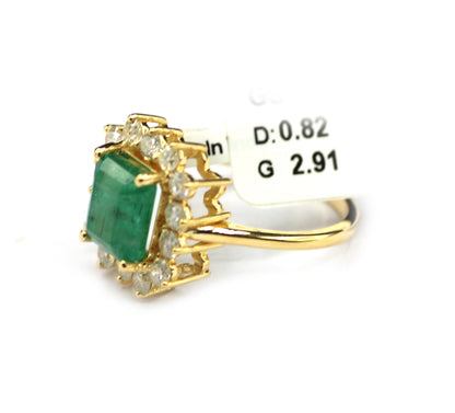 Emerald 14k Solid Gold Diamond Rings