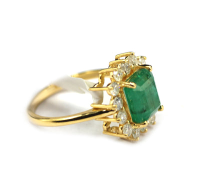 Emerald 14k Solid Gold Diamond Rings