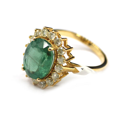 Emerald 14k Solid Gold Diamond Rings