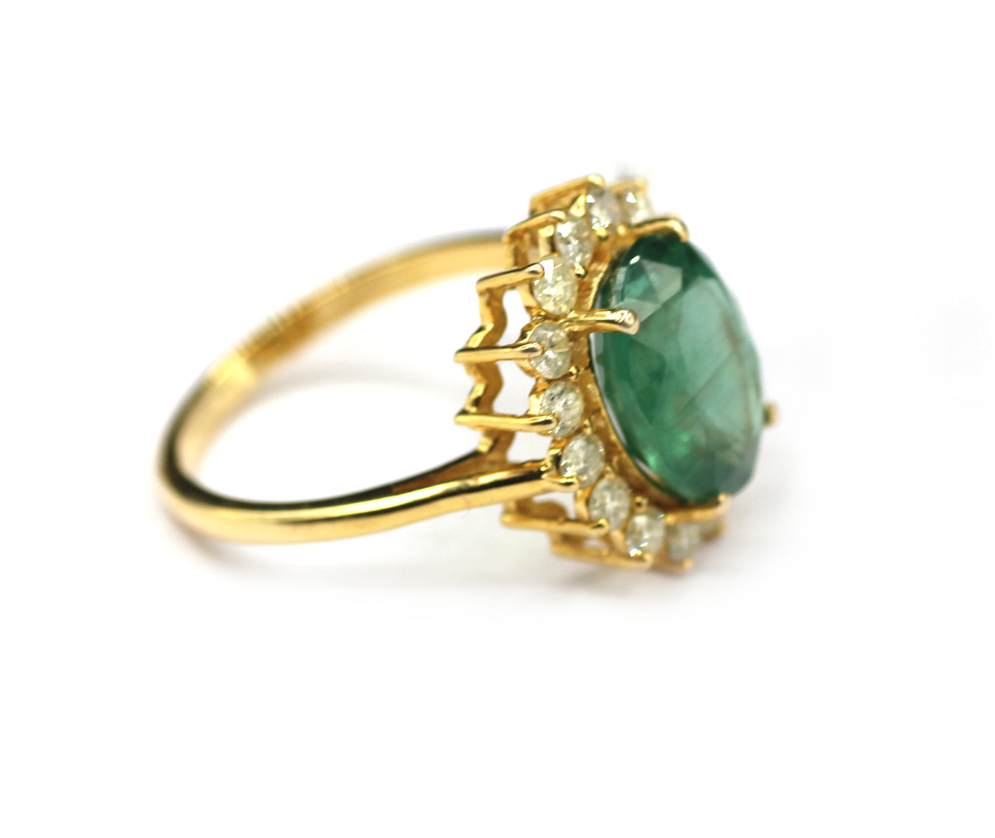Emerald 14k Solid Gold Diamond Rings