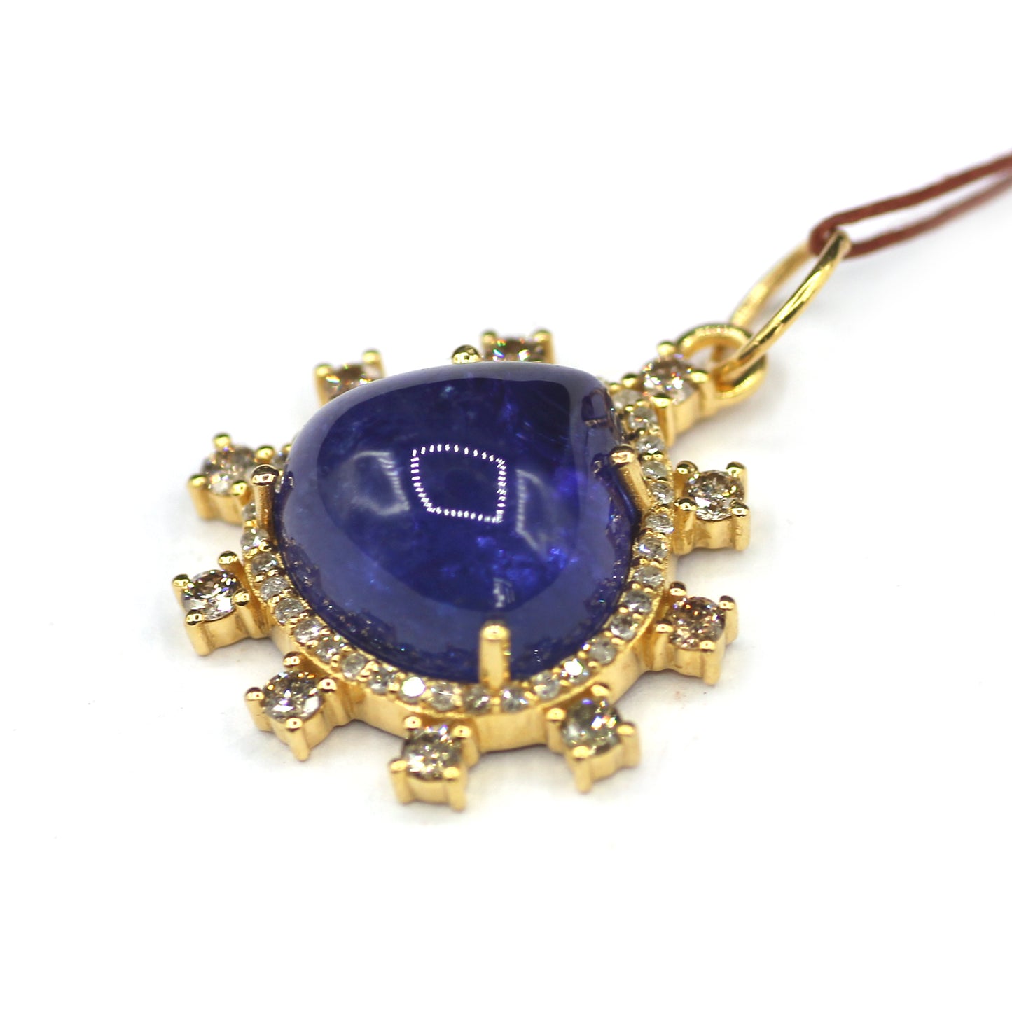 Tanzanite 14k Solid Gold Diamond Pendant