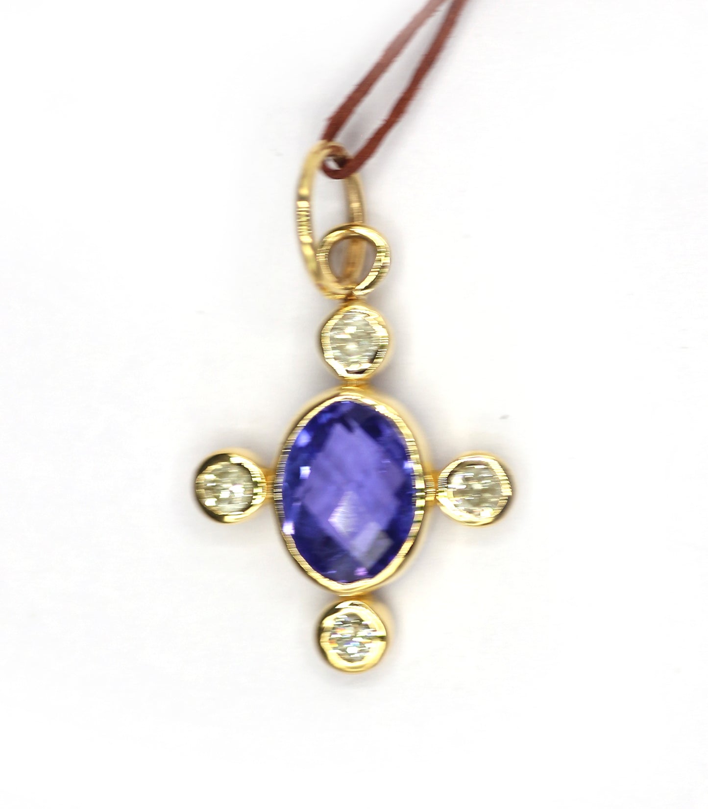 TANZANITE 14k Solid Gold Diamond Pendant