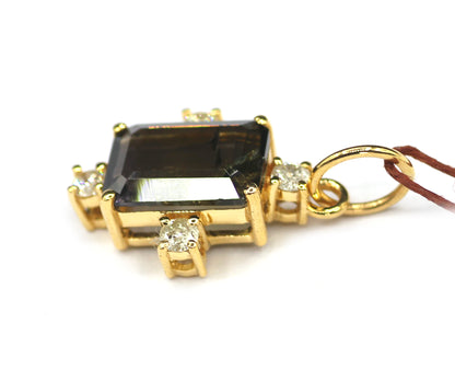 14k Solid Gold Diamond Pendant