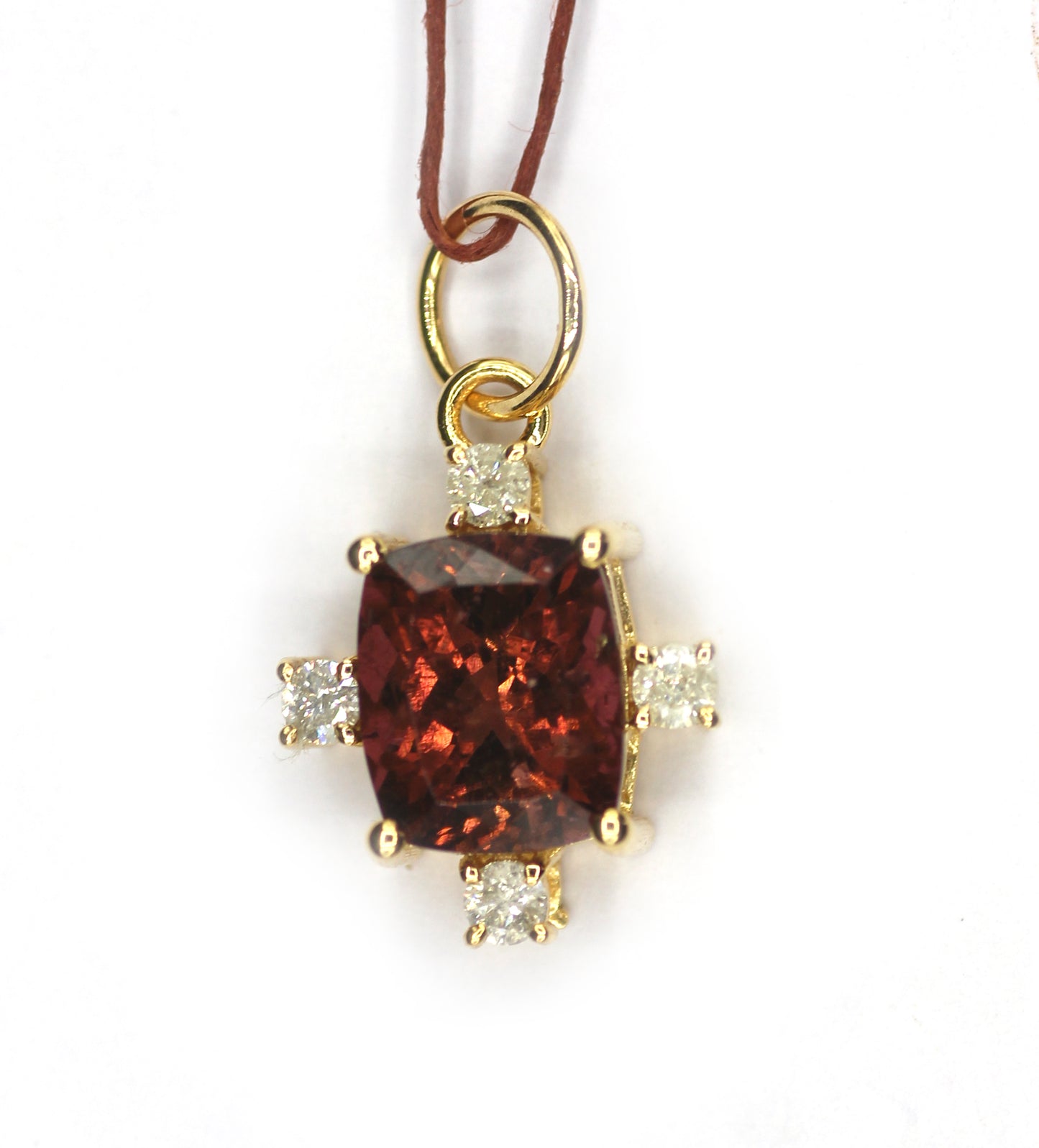 14k Solid Gold Diamond Pendant
