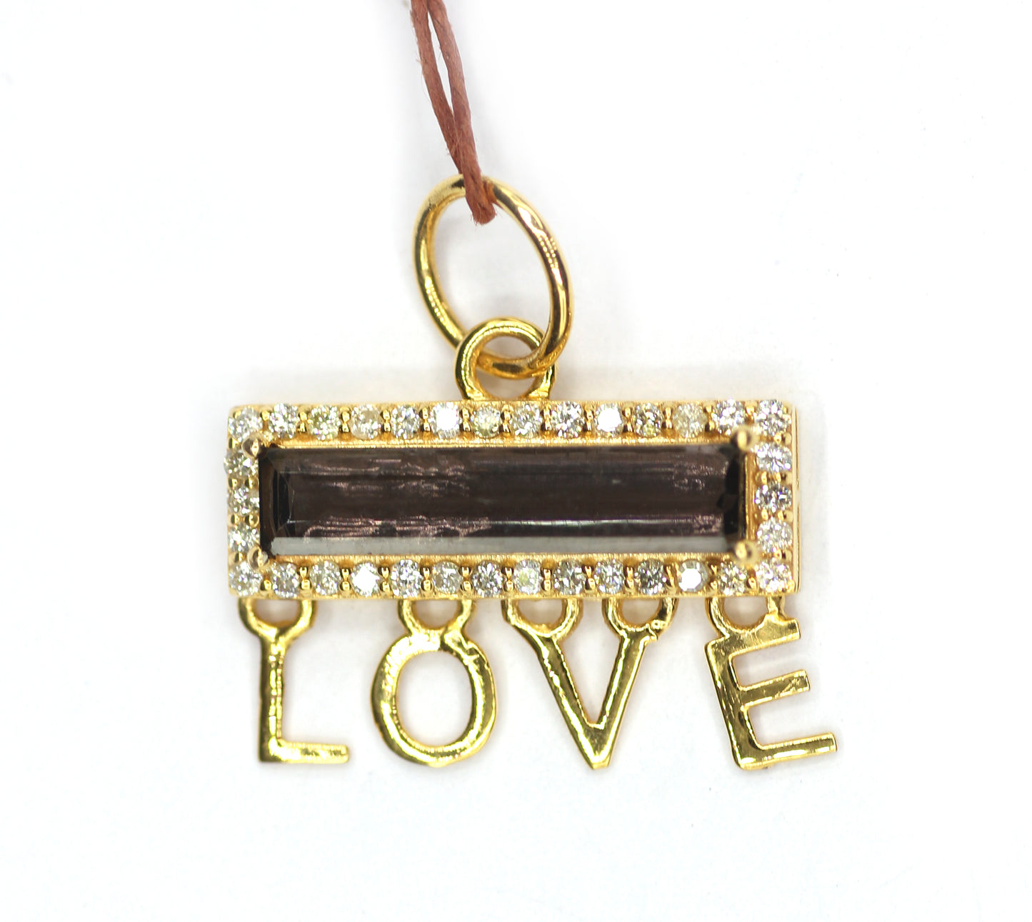 Tourmaline Love 14k Solid Gold Diamond Pendant