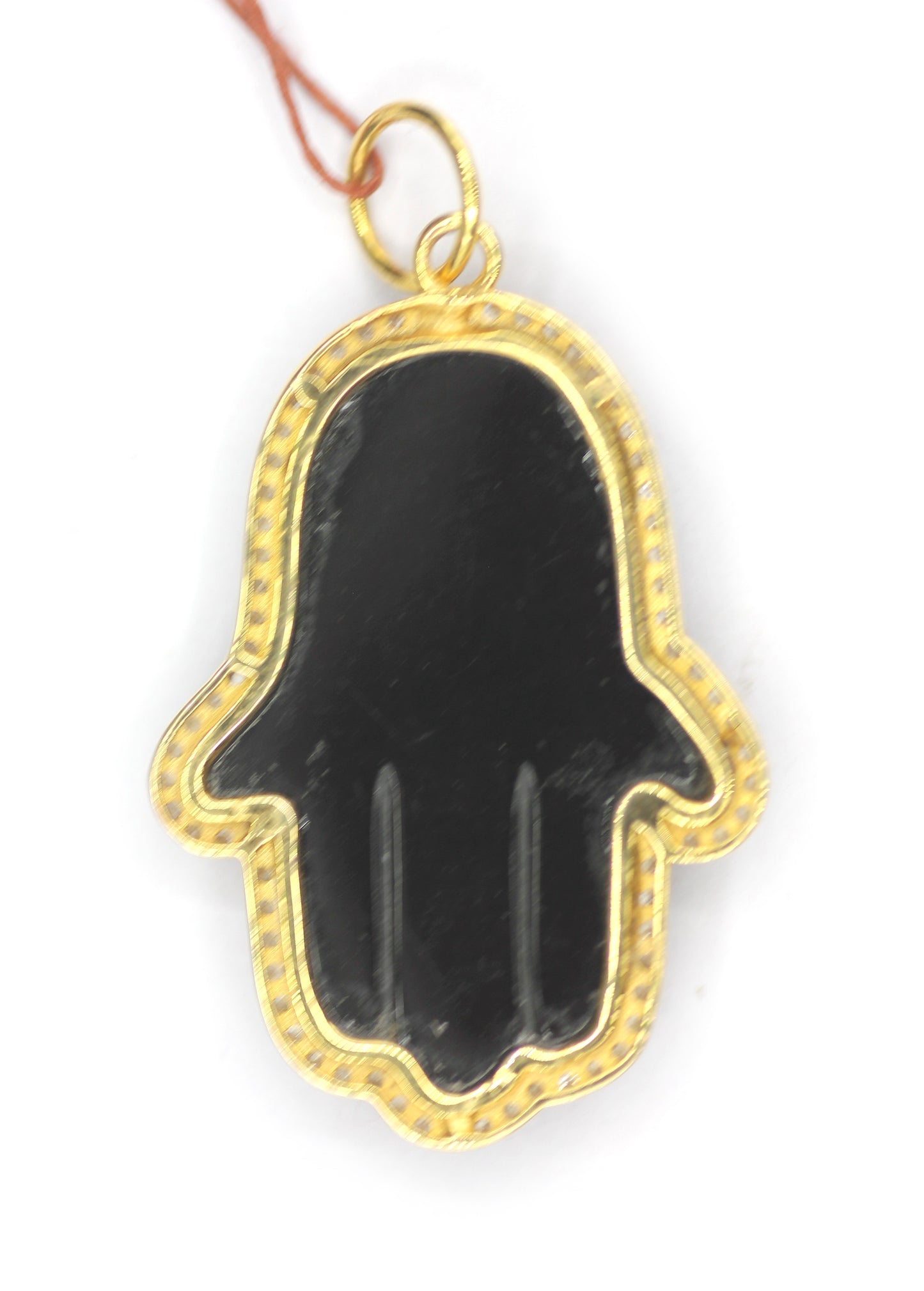 Hamsa hand 14k Solid Gold Diamond Pendant