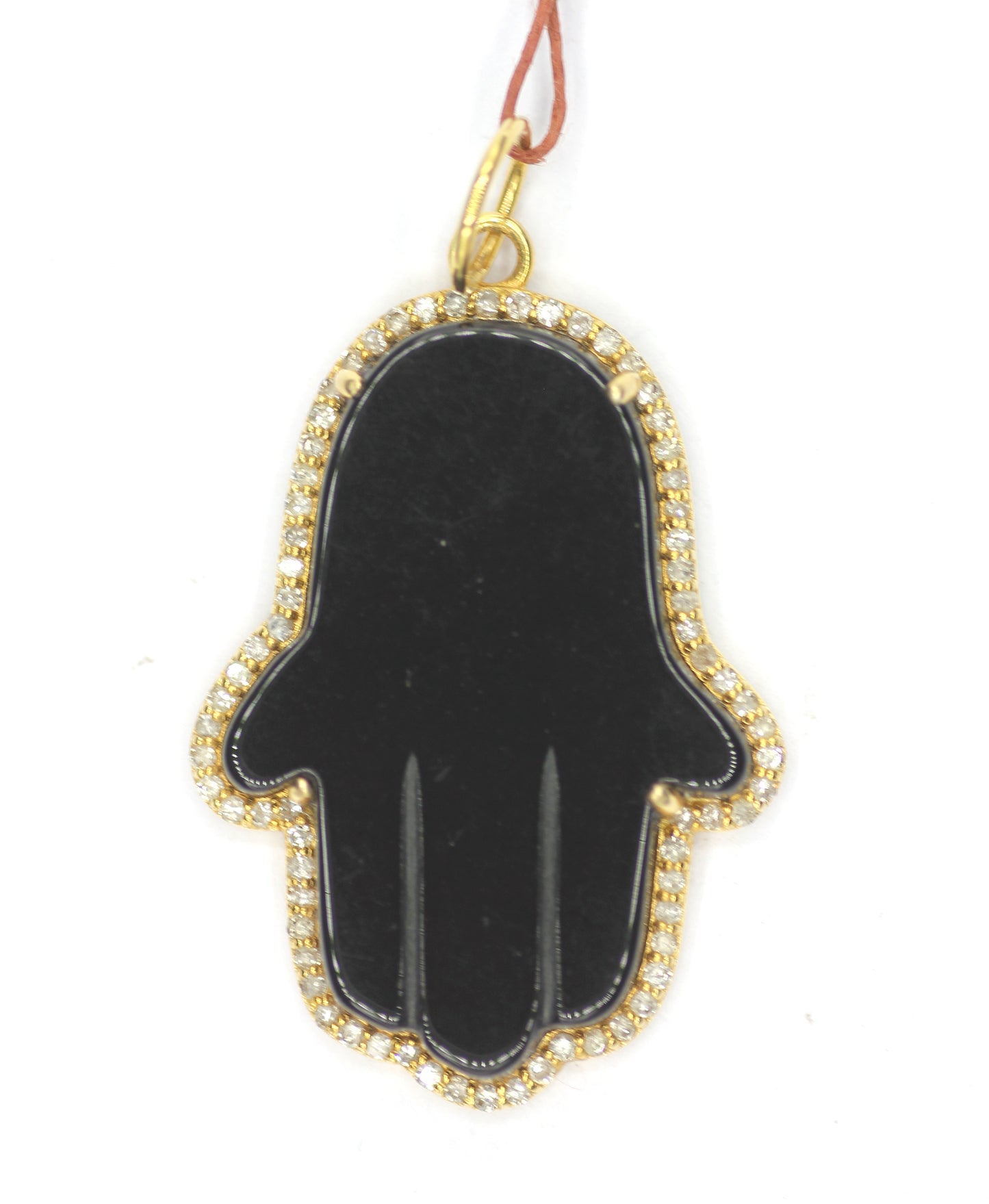 Hamsa hand 14k Solid Gold Diamond Pendant