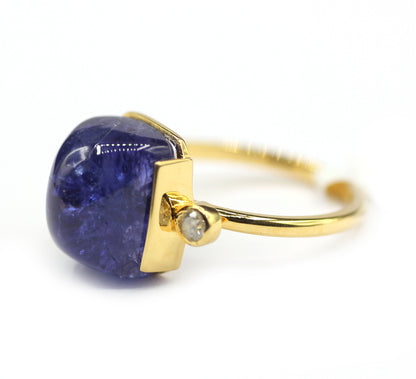 Tanzanite 14k Solid Gold Diamond Rings