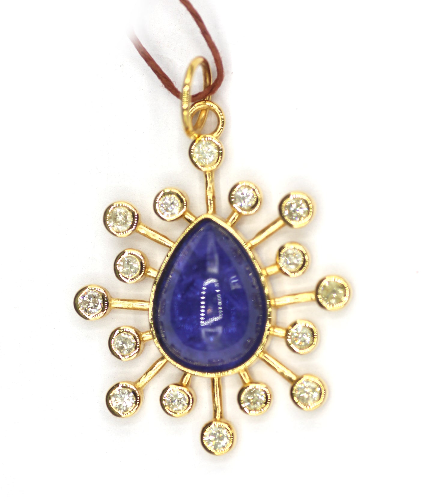 Tanzanite 14k Solid Gold Diamond Pendant