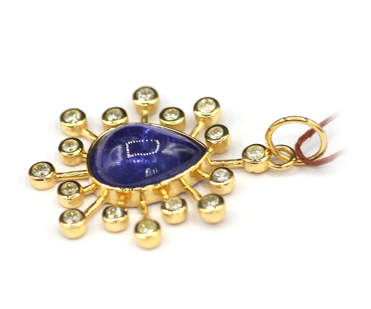 Tanzanite 14k Solid Gold Diamond Pendant
