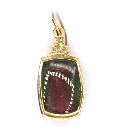 Tourmaline 14k Solid Gold Diamond Pendant