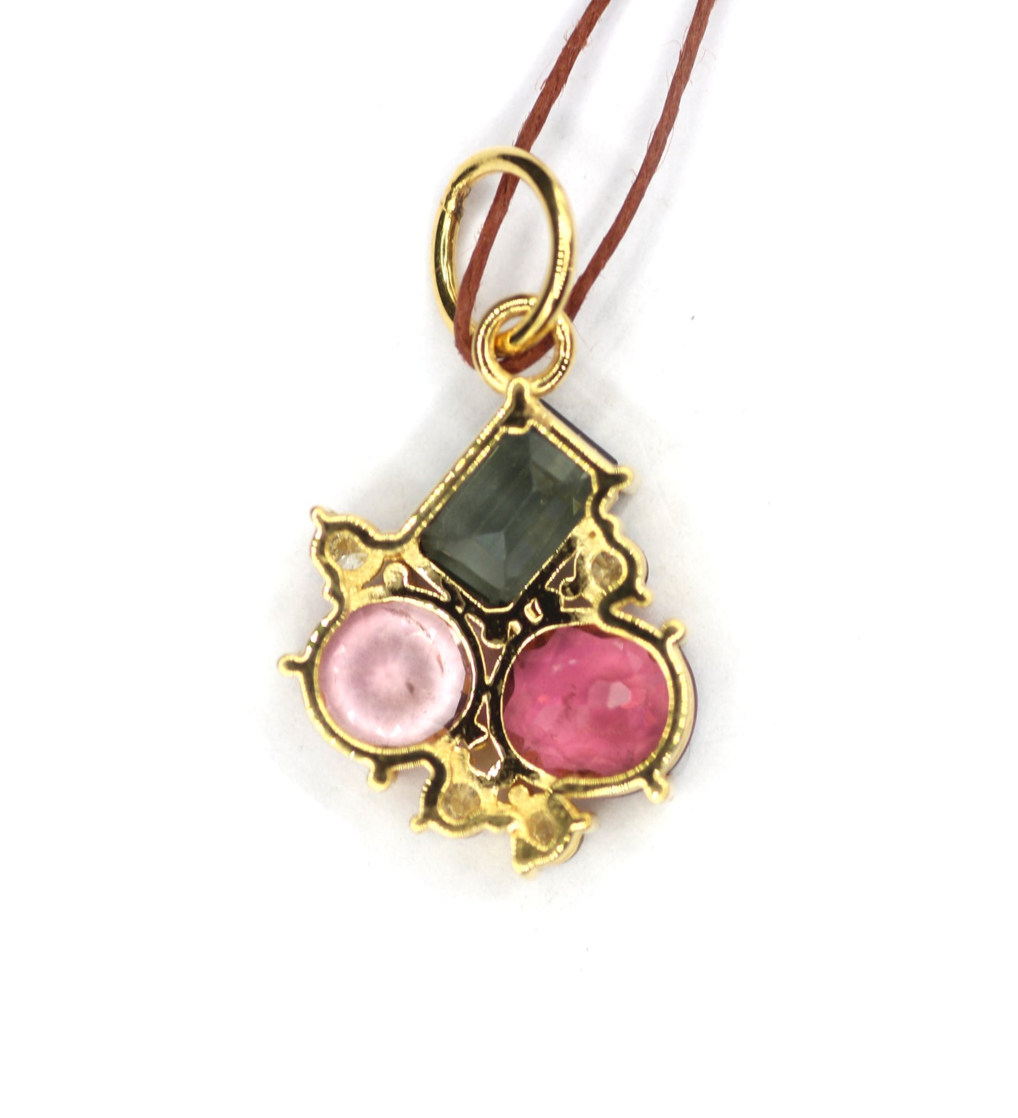 Tourmaline 14k Solid Gold Diamond Pendant