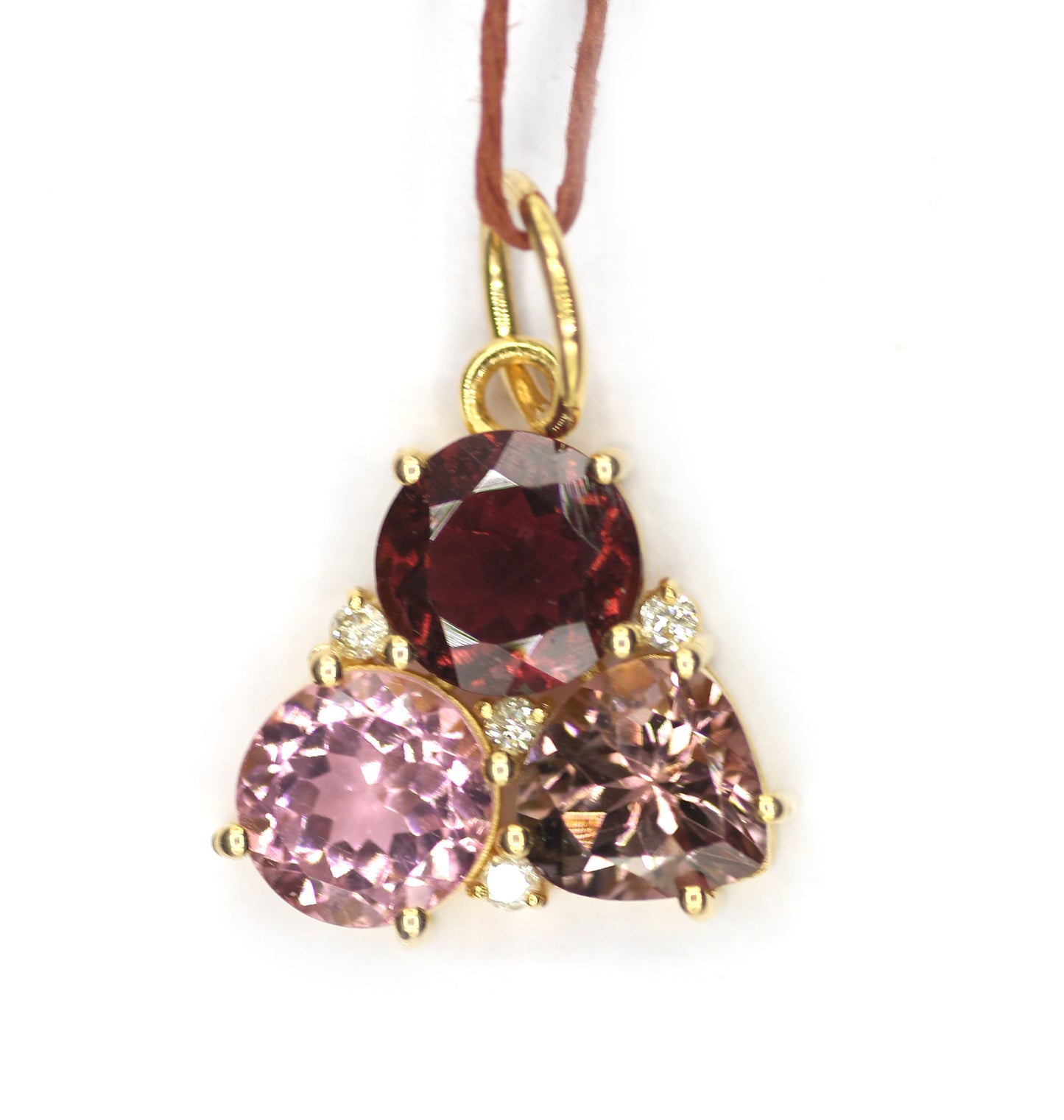 Tourmaline 14k Solid Gold Diamond Pendant
