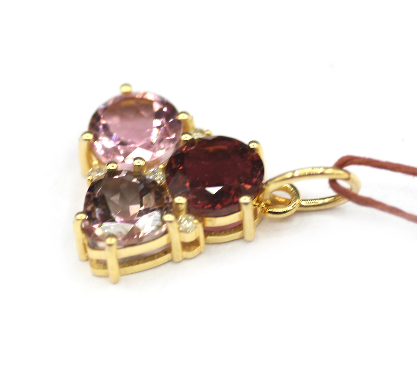 Tourmaline 14k Solid Gold Diamond Pendant