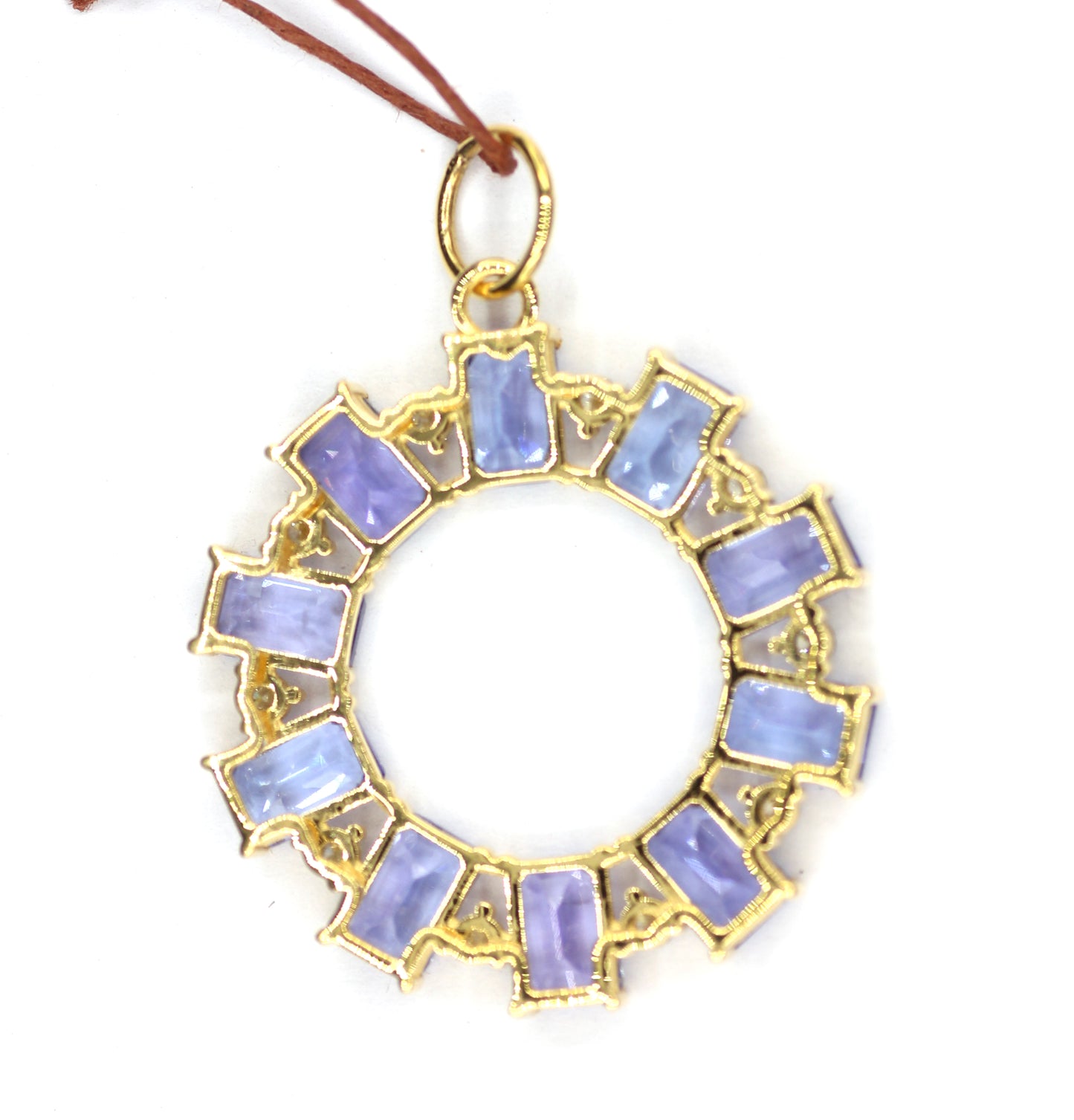 Tanzanite 14k Solid Gold Diamond Pendant