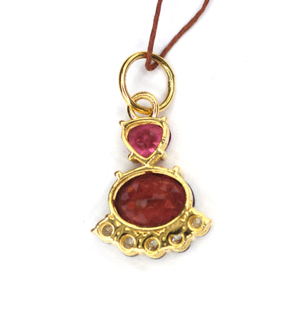 Tourmaline 14k Solid Gold Diamond Pendant