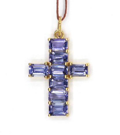 Cross 14k Solid Gold Tanzanite Pendant