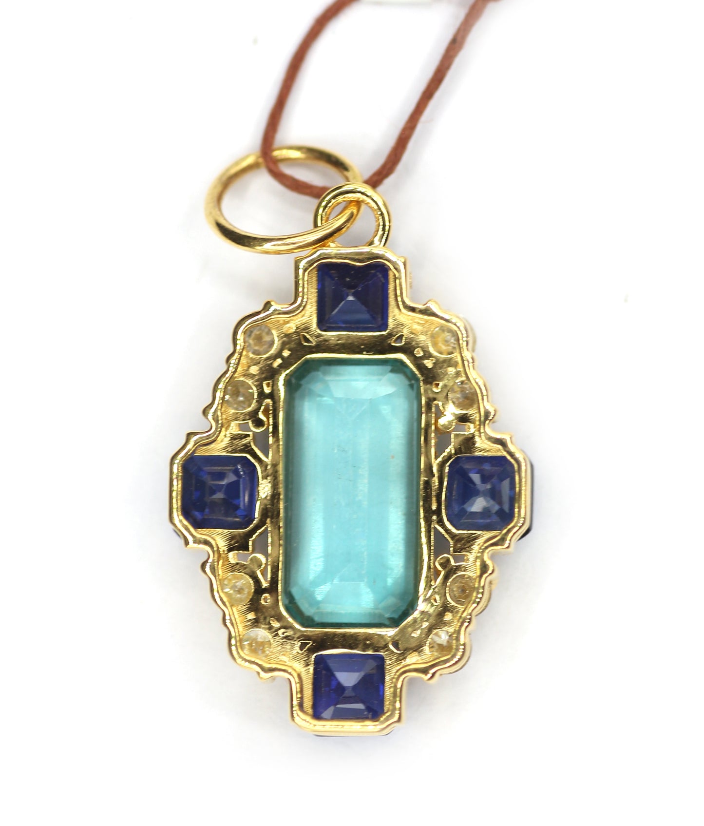 Green Kyanite 14k Solid Gold Diamond Pendant