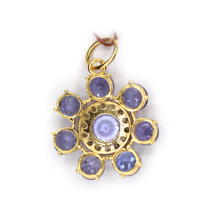 Tanzanite 14k Solid Gold Diamond Pendant