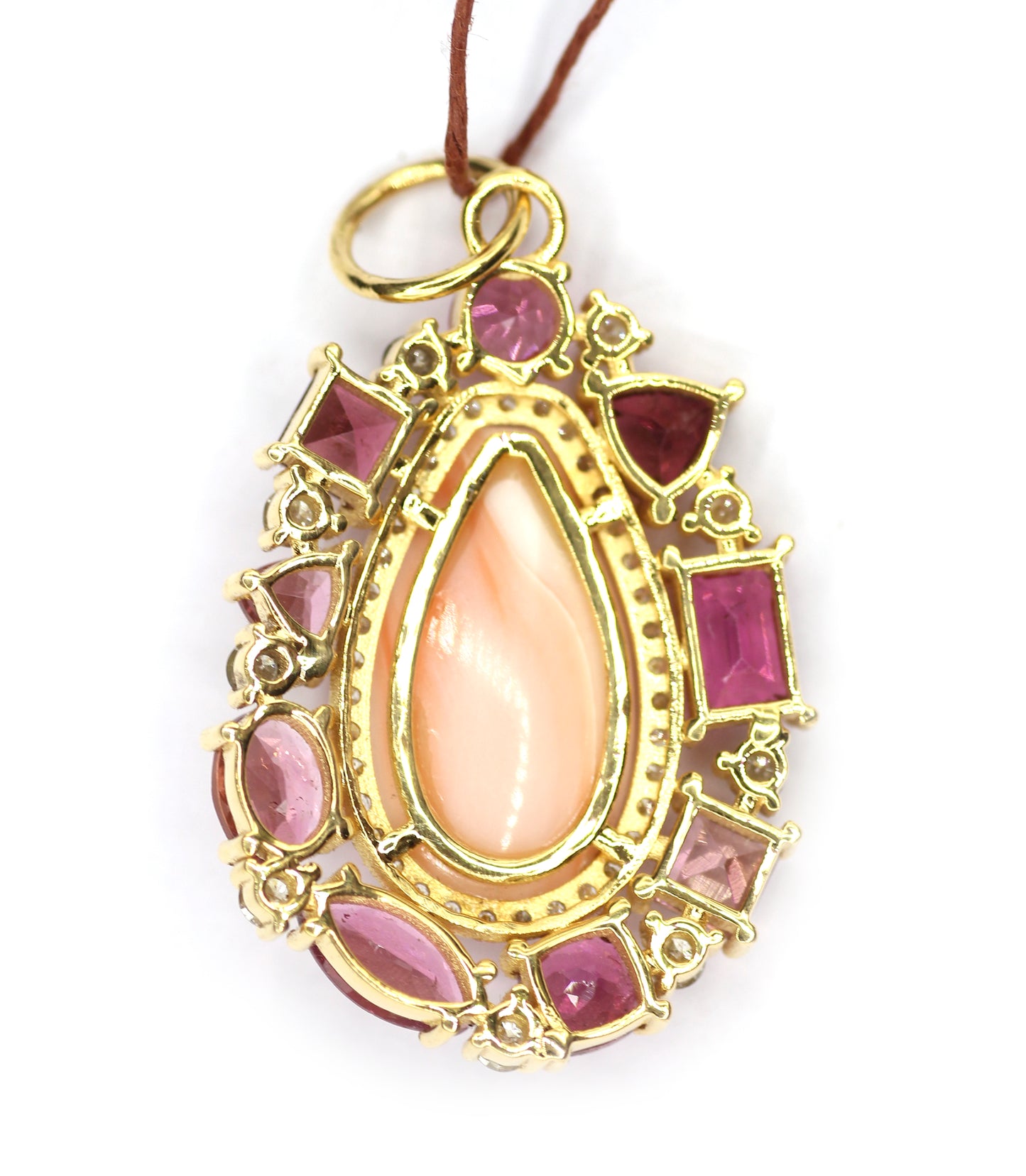 Tourmaline 14k Solid Gold Diamond Pendant