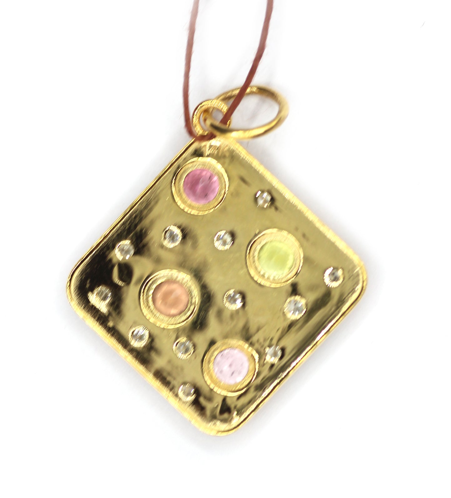 Tourmaline 14k Solid Gold Diamond Pendant