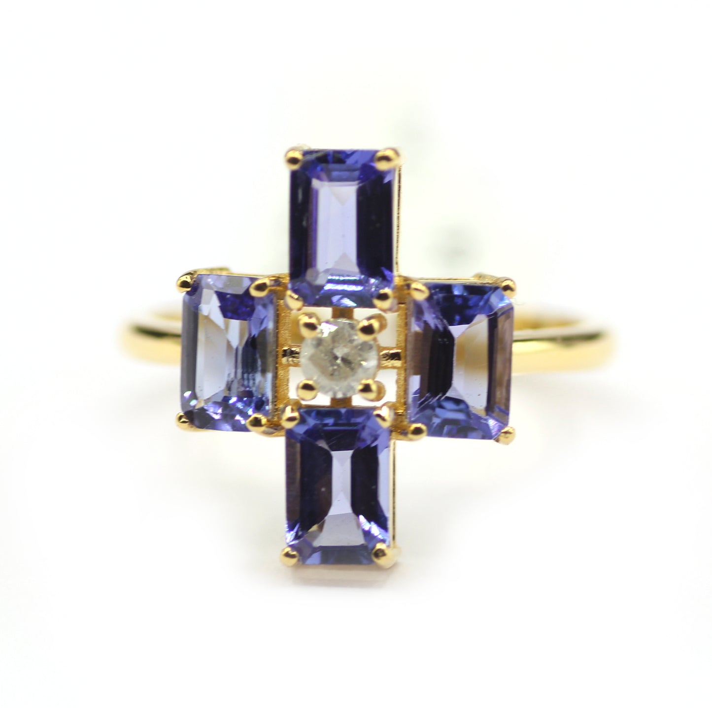 Tanzanite 14k Solid Gold Diamond Rings