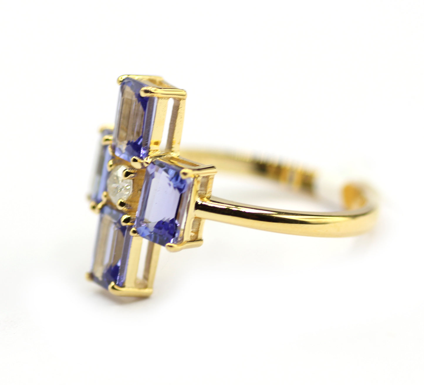 Tanzanite 14k Solid Gold Diamond Rings