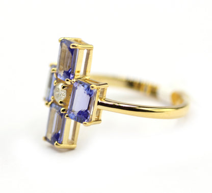 Tanzanite 14k Solid Gold Diamond Rings