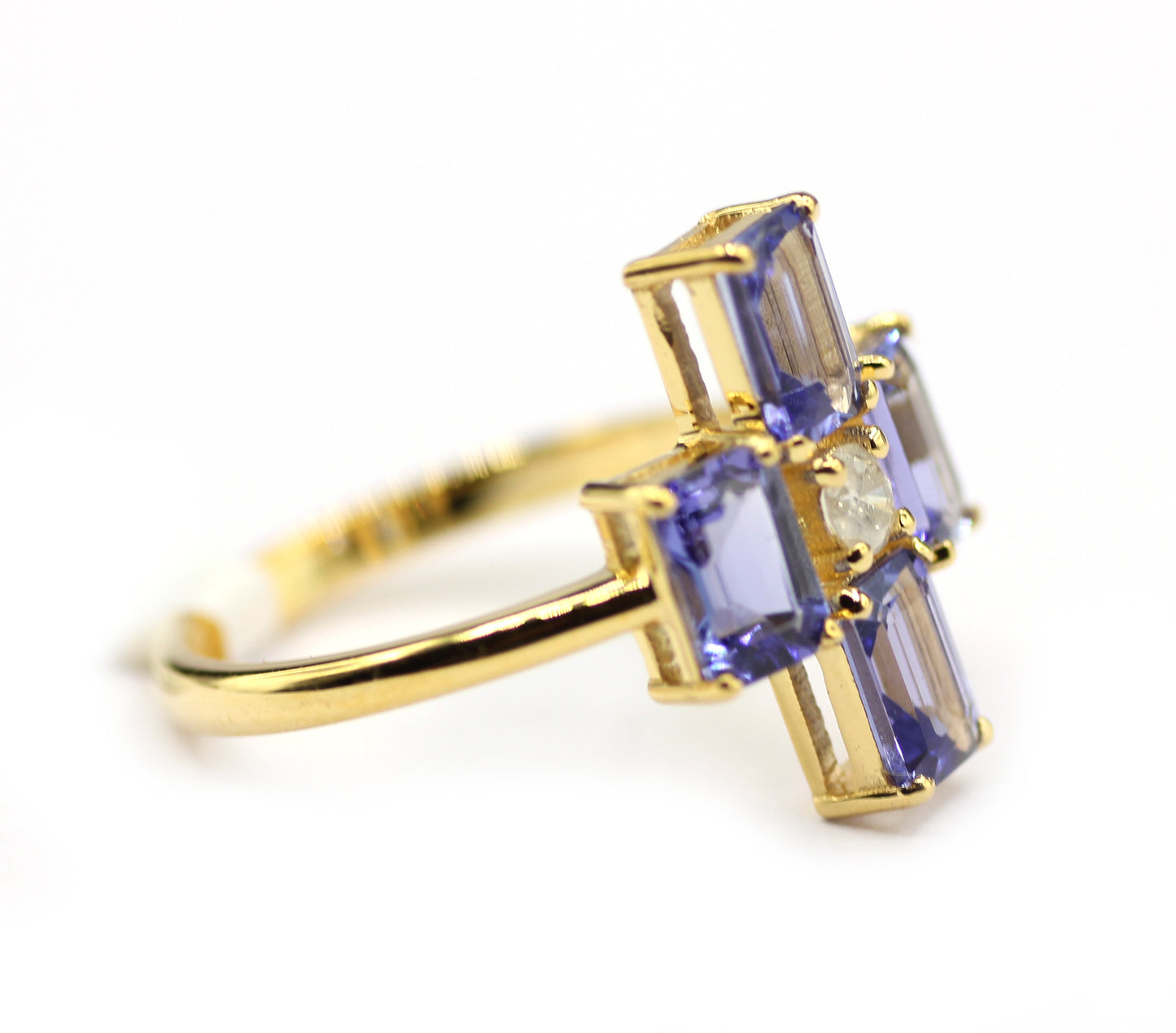 Tanzanite 14k Solid Gold Diamond Rings