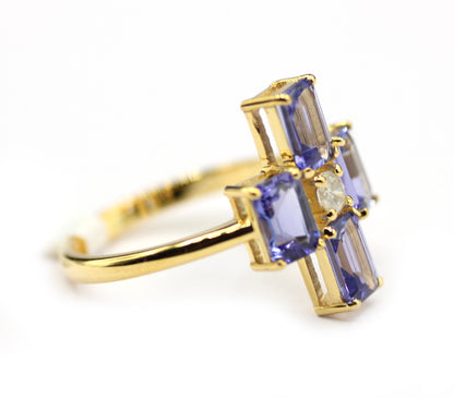 Tanzanite 14k Solid Gold Diamond Rings