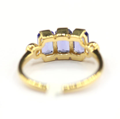 Tanzanite 14k Solid Gold Diamond Rings