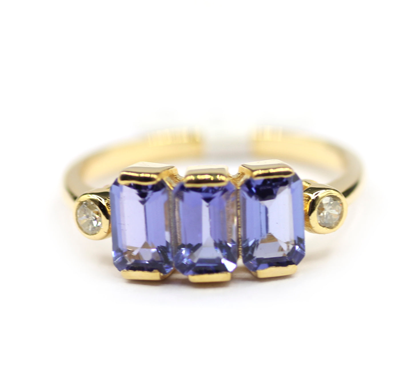 Tanzanite 14k Solid Gold Diamond Rings