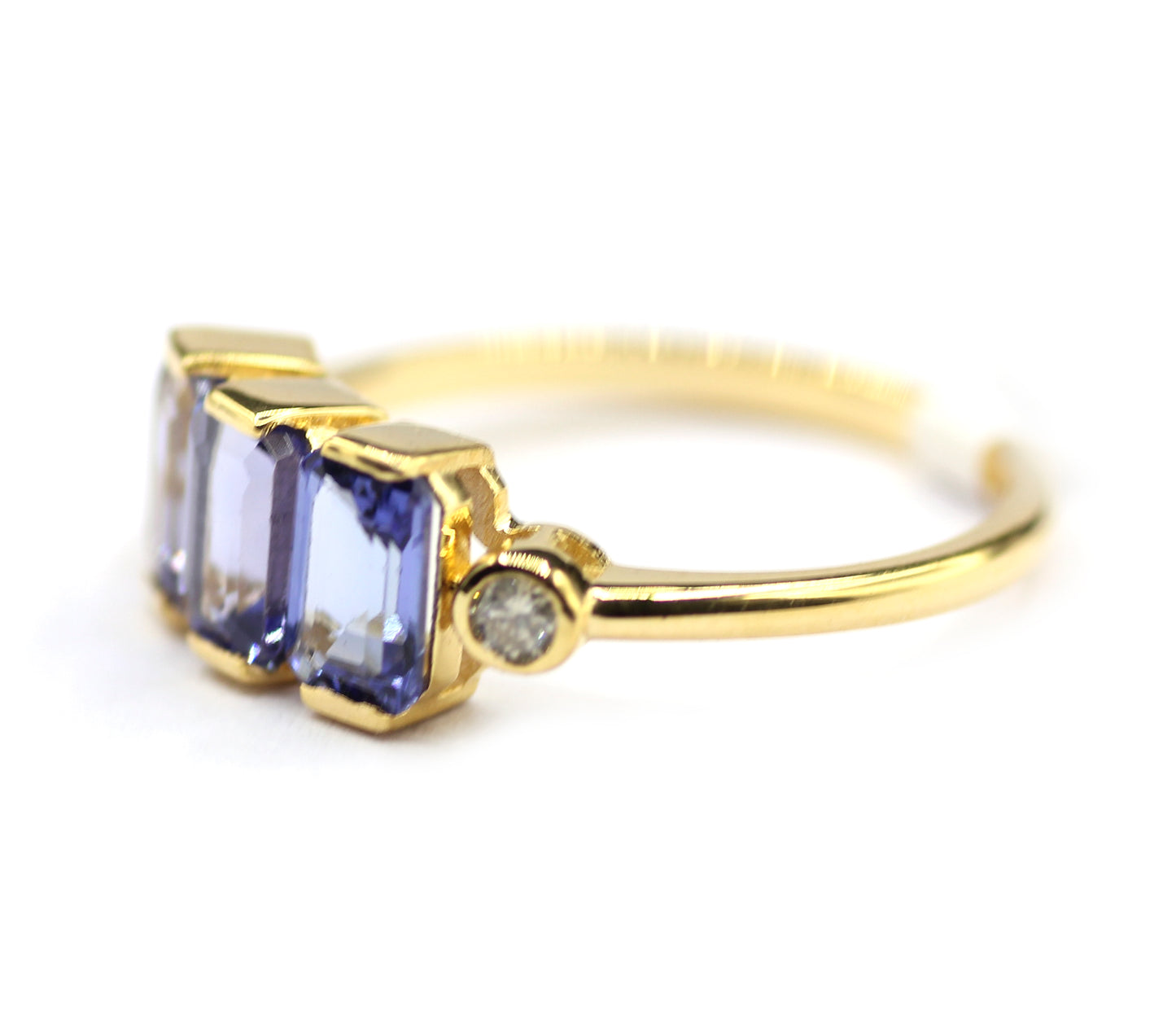 Tanzanite 14k Solid Gold Diamond Rings