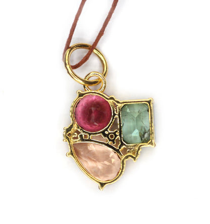 Tourmaline 14k Solid Gold Diamond Pendant