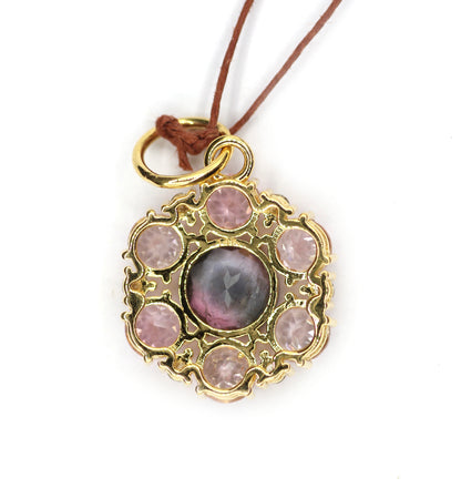 Tourmaline 14k Solid Gold Diamond Pendant
