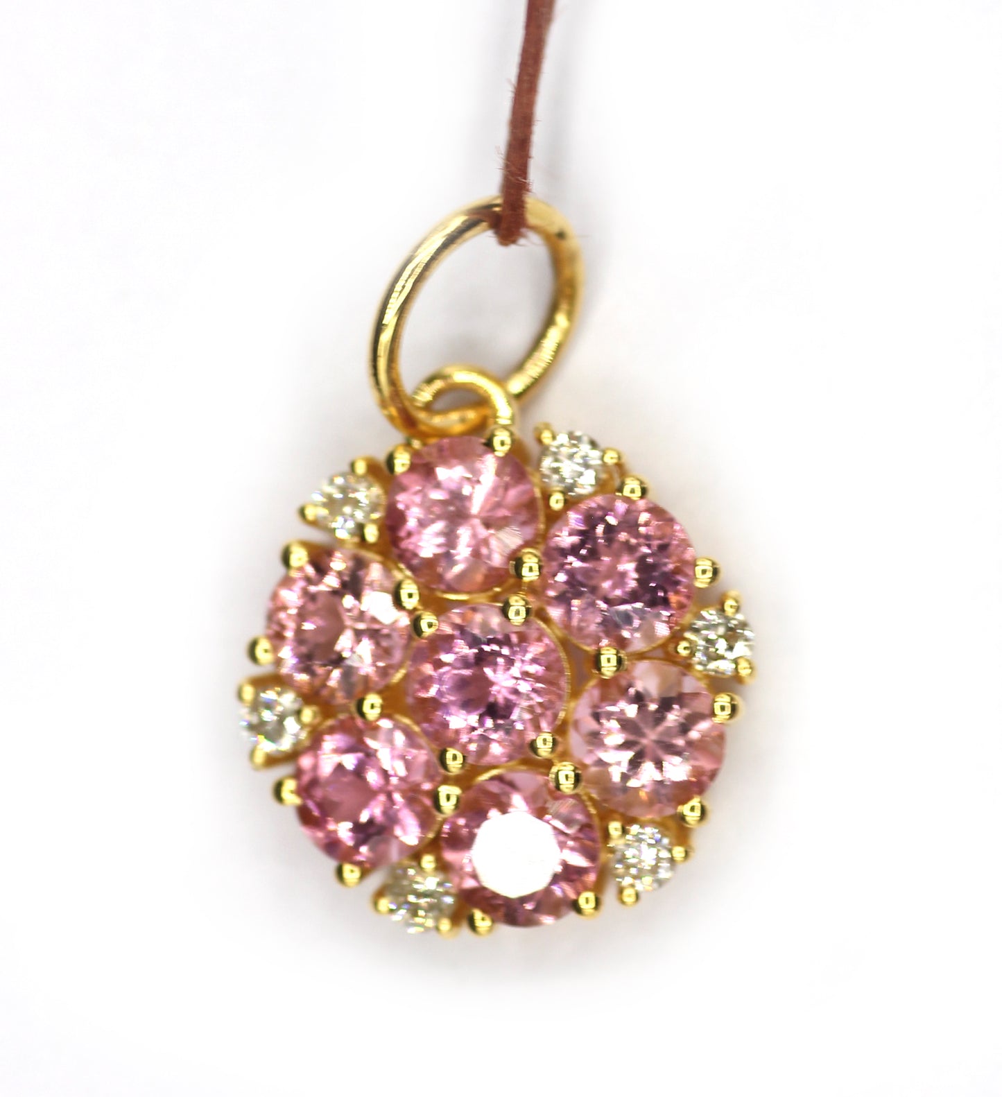 Tourmaline 14k Solid Gold Diamond Pendant