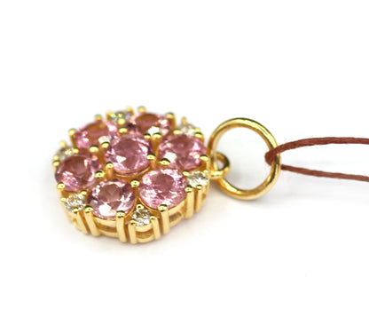 Tourmaline 14k Solid Gold Diamond Pendant