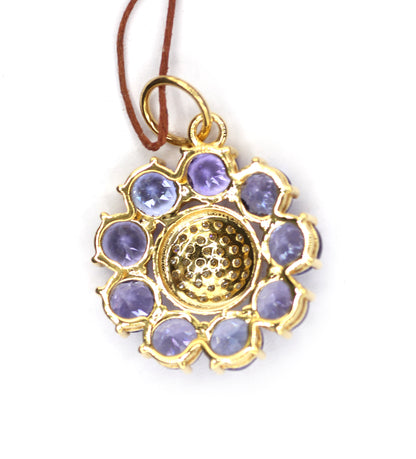 Tanzanite 14k Solid Gold Diamond Pendant