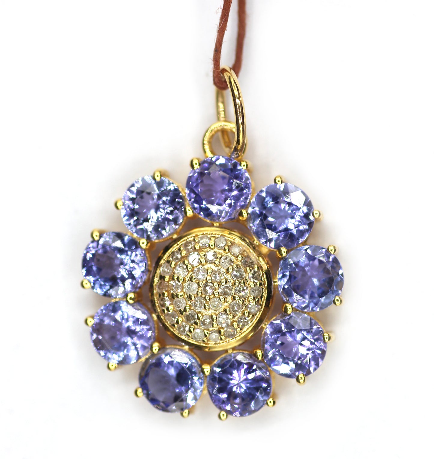 Tanzanite 14k Solid Gold Diamond Pendant