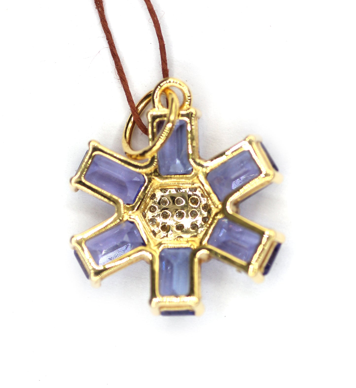 Tanzanite 14k Solid Gold Diamond Pendant