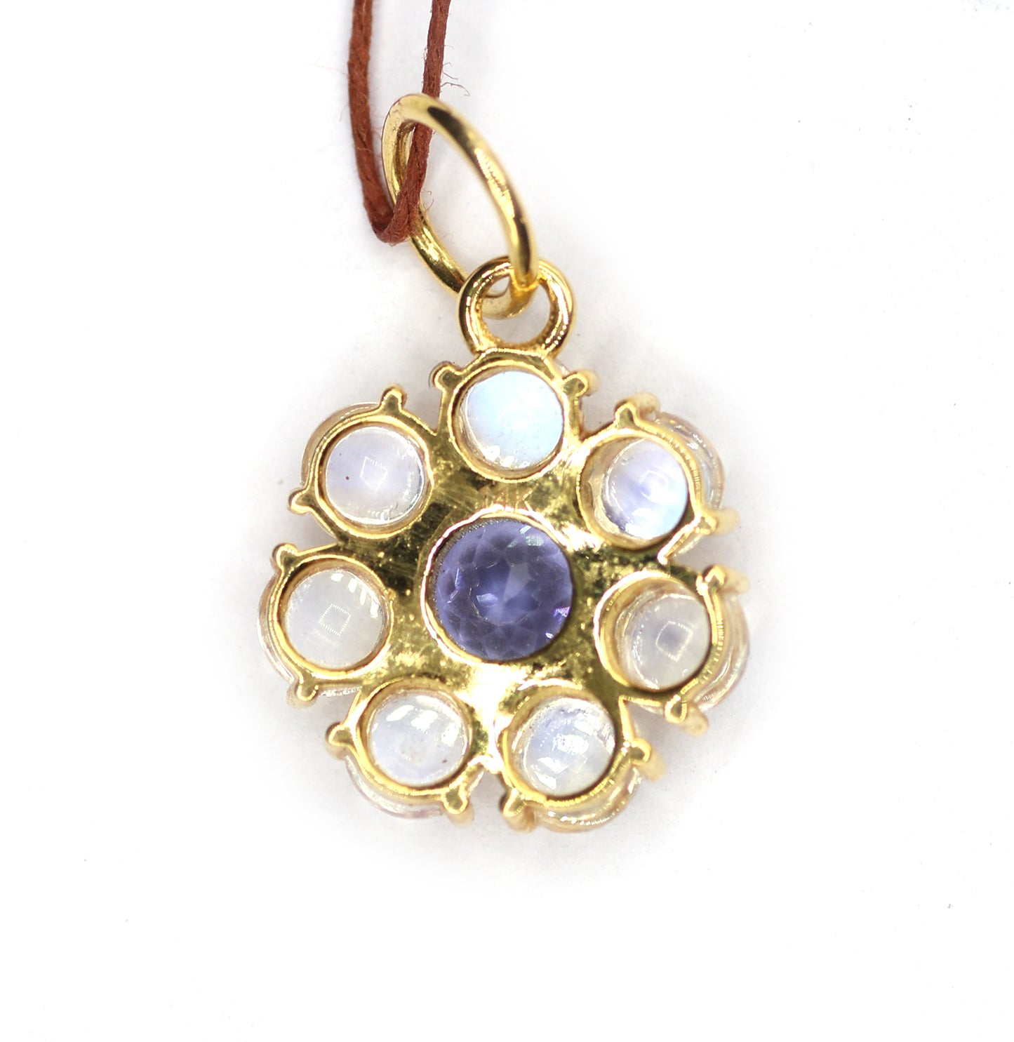 Tanzanite 14k Solid Gold Pendant With Rainbow Stone