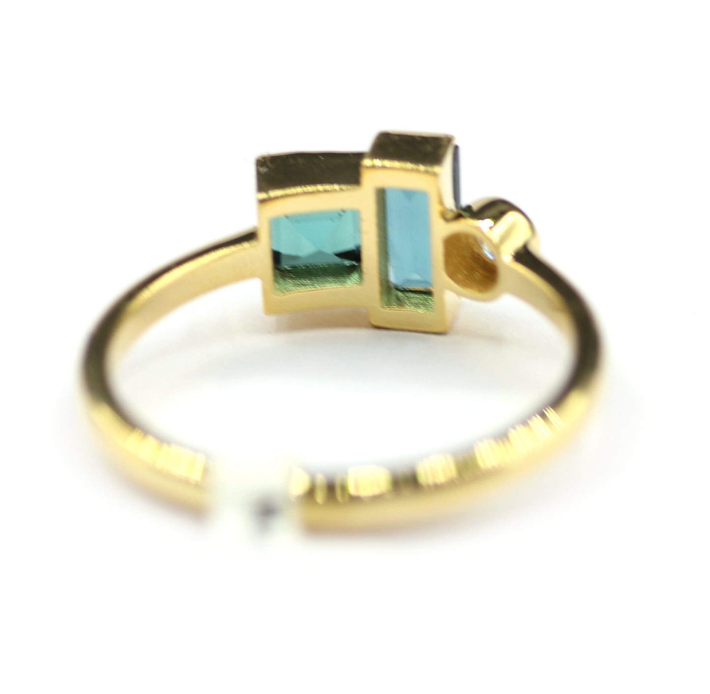 Green Tourmaline 14k Solid Gold Diamond Rings