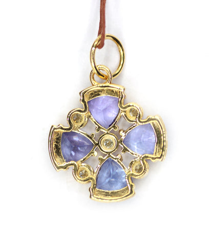 Tanzanite 14k Solid Gold Diamond Pendant
