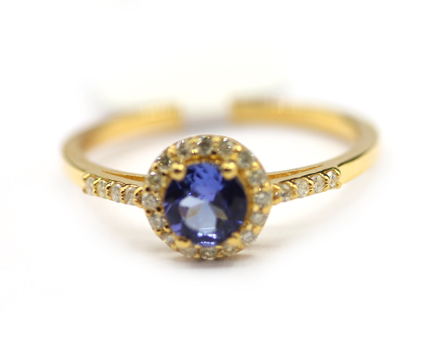 Tanzanite 14k Solid Gold Diamond Rings
