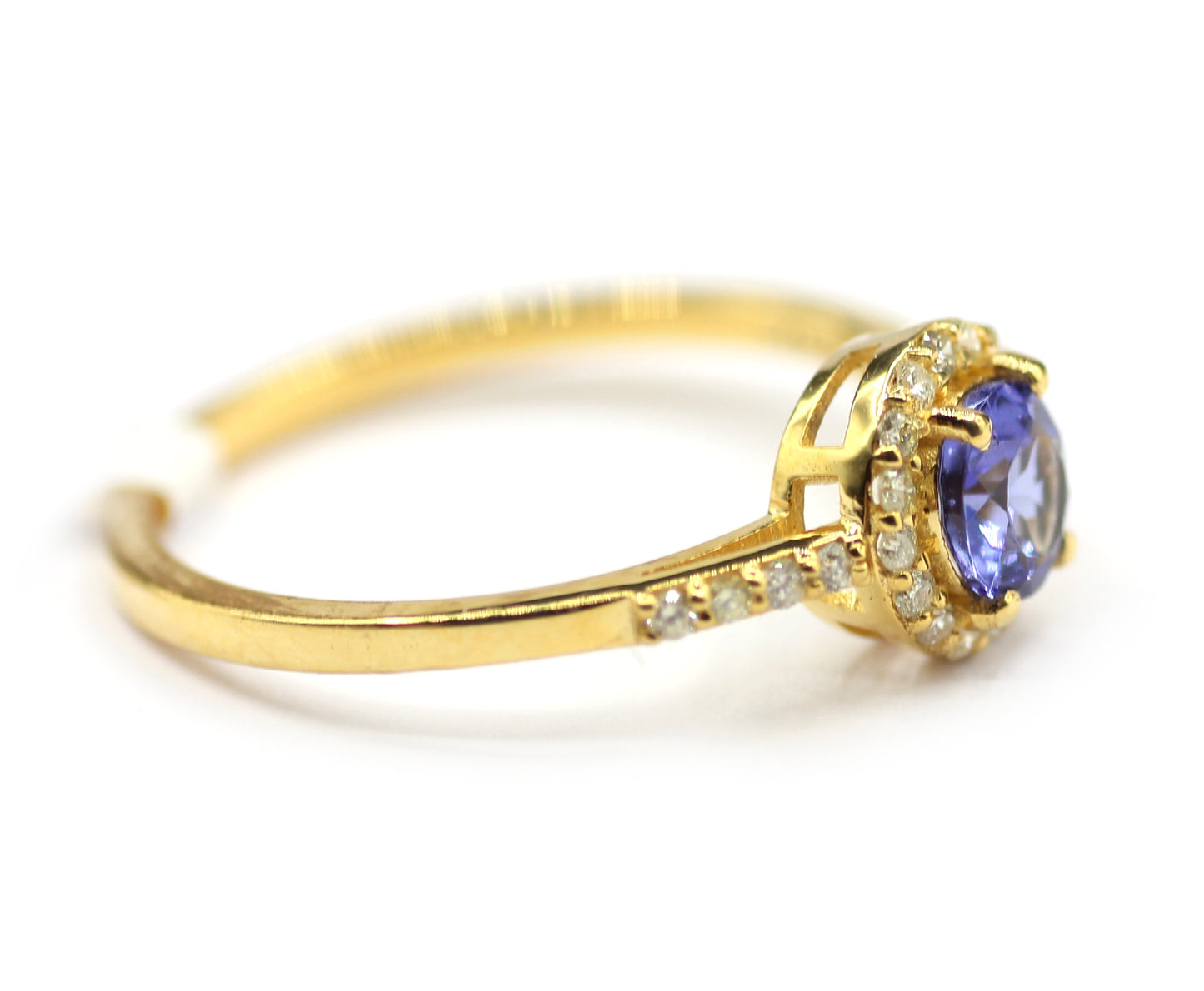Tanzanite 14k Solid Gold Diamond Rings