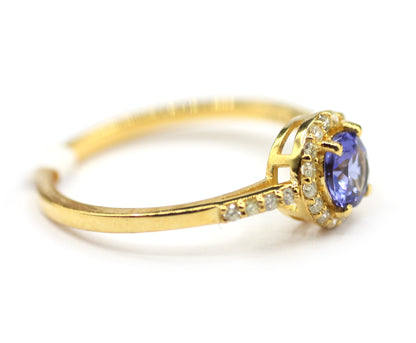Tanzanite 14k Solid Gold Diamond Rings