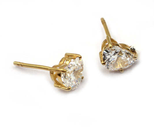 Heart 14k Solid Gold CVD Diamond Stud Earring